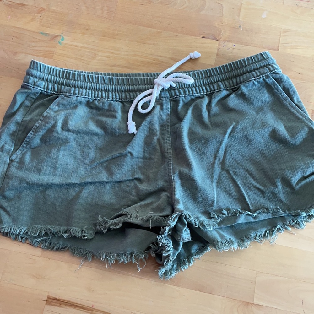 EUC Aerie Army Green Denim Shorts